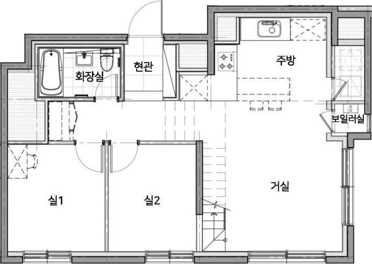 오피스텔 OA 타입 평면도